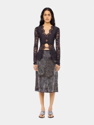 Long-sleeved lace top