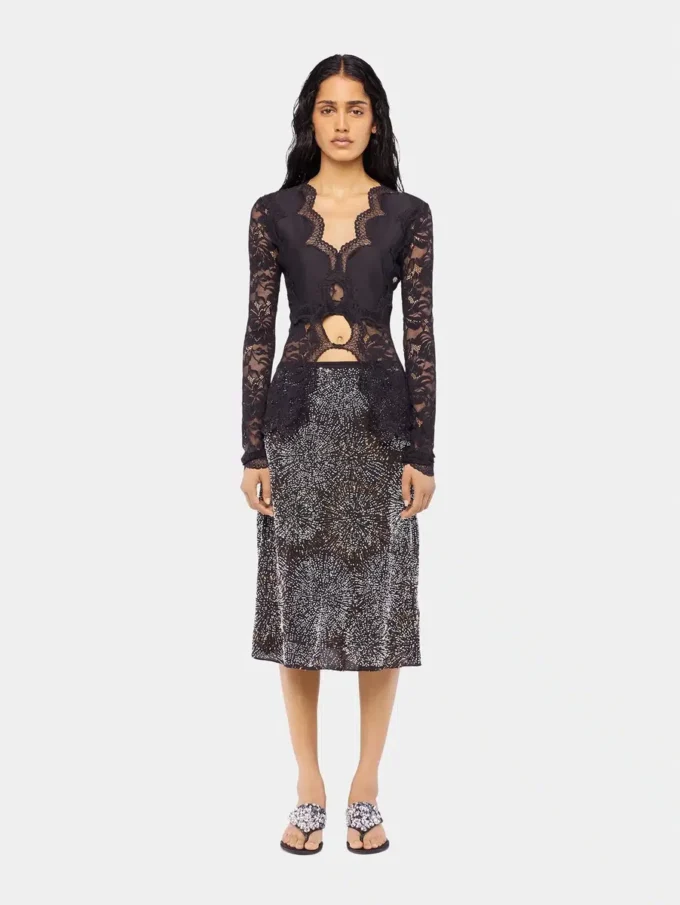 Long-sleeved lace top