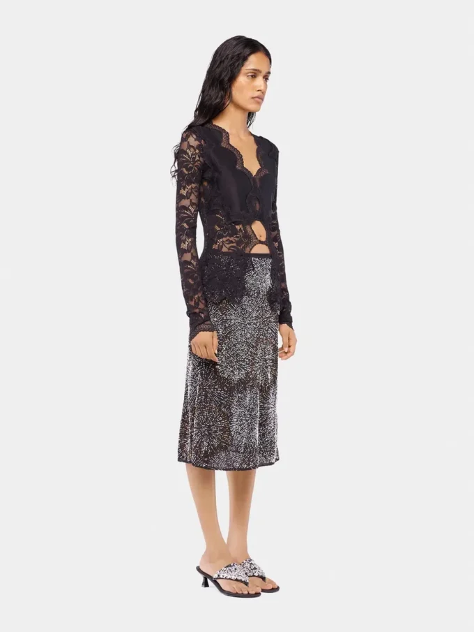 Long-sleeved lace top