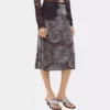 Crepe skirt with pearl embroidery