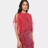 Crepe top with pearl embroidery