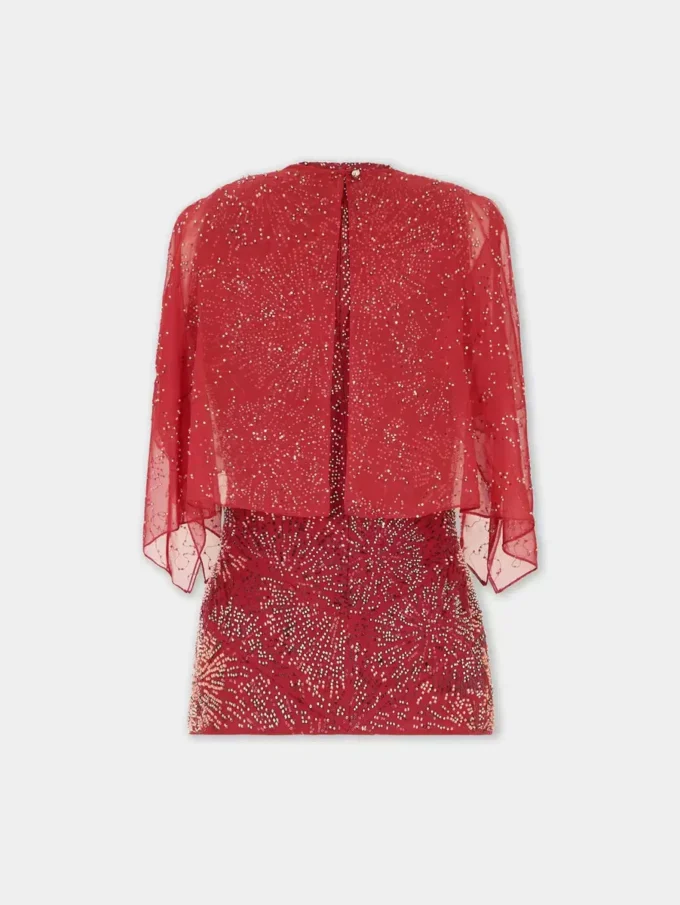 Crepe top with pearl embroidery