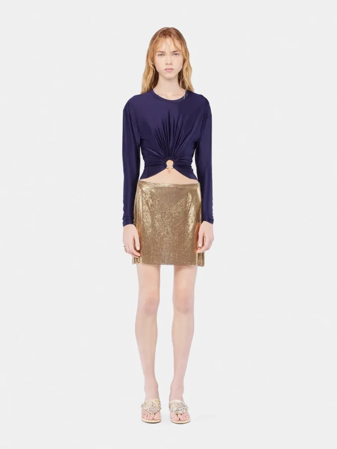 Crop top with piercing detail