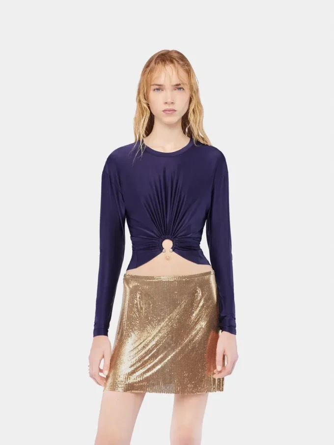 Crop top with piercing detail
