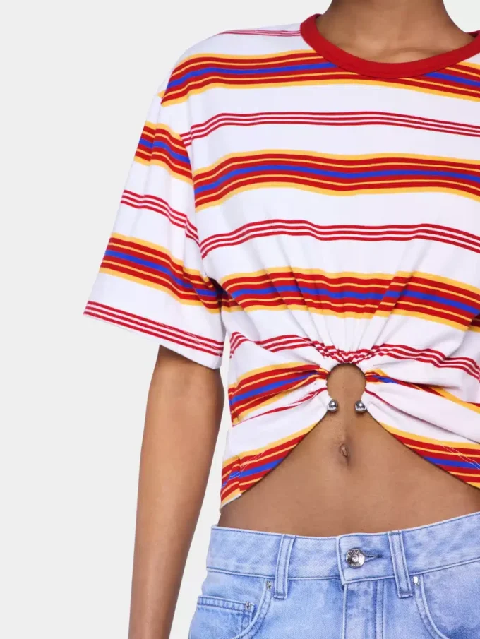 Cropped t-shirt in cotton