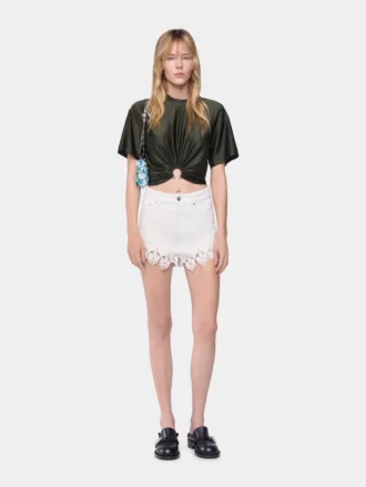 Cropped t-shirt in jersey
