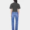 Cropped t-shirt in printed cotton