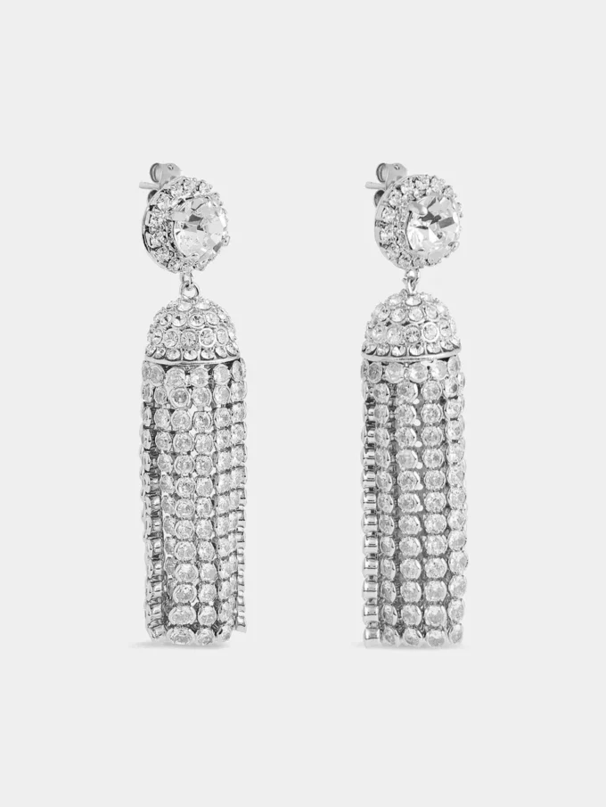 Crystal tassel earrings