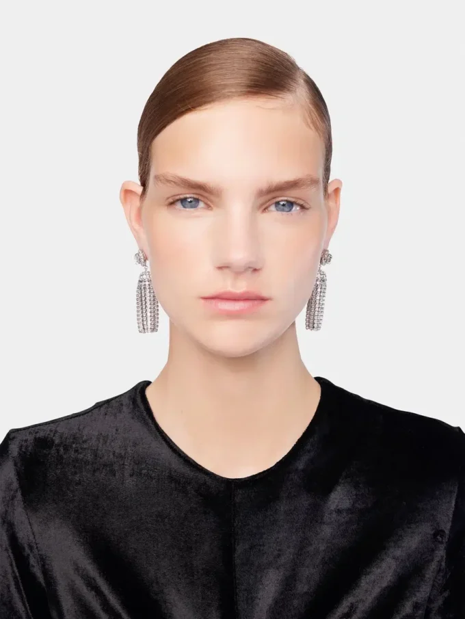 Crystal tassel earrings
