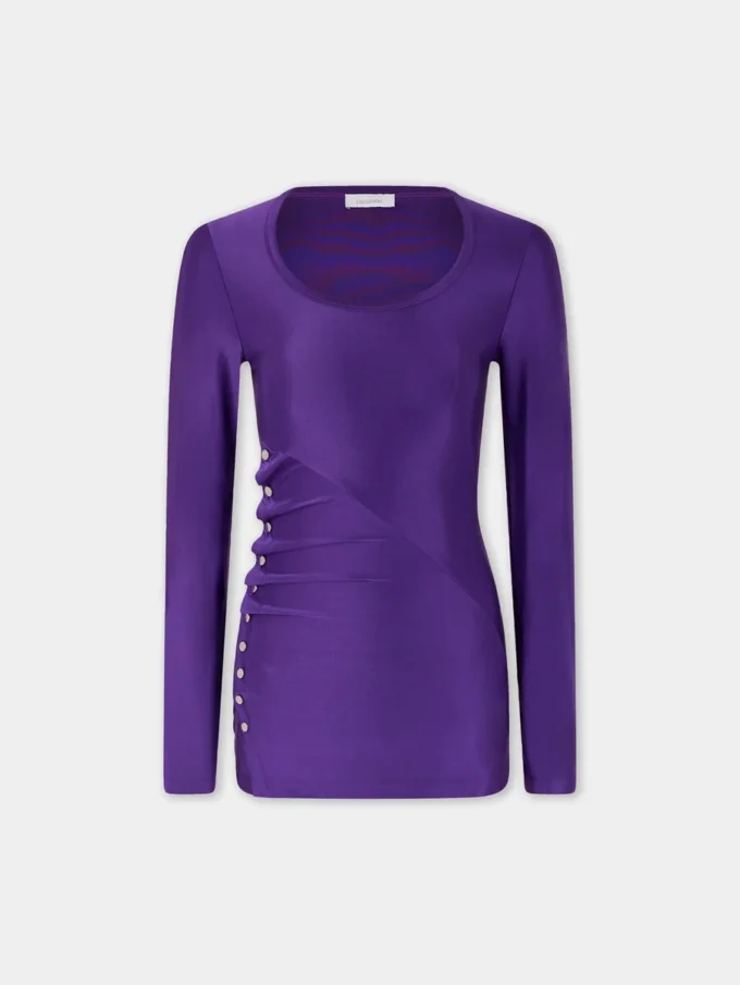 Draped jersey top