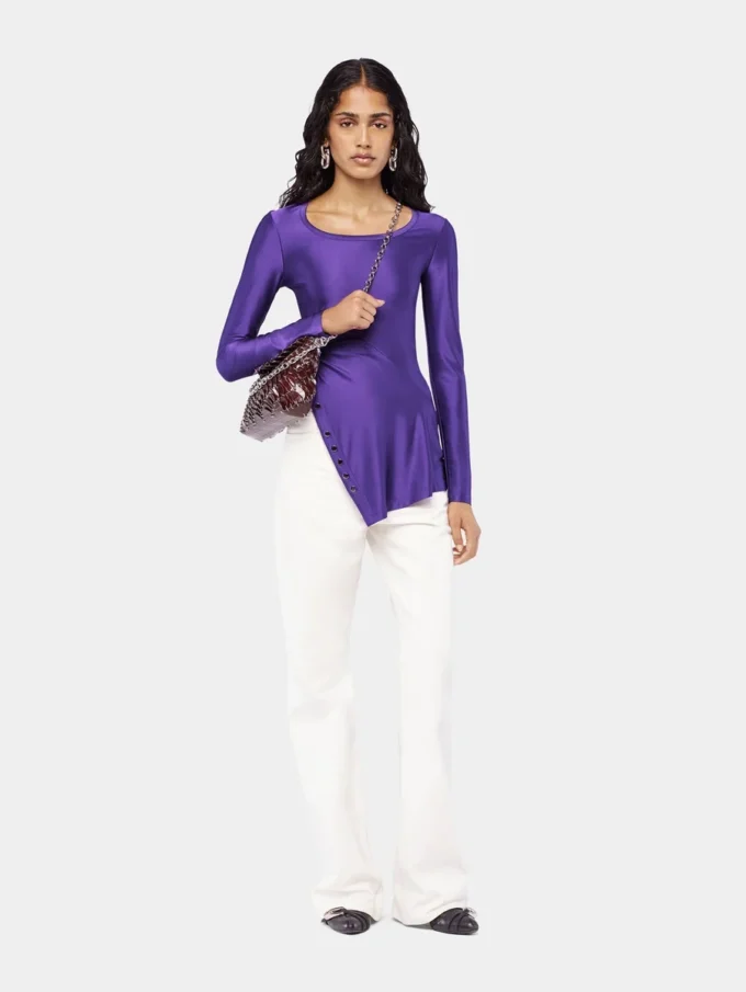 Draped jersey top