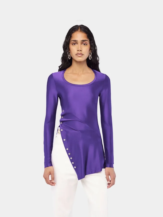 Draped jersey top