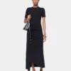 Draped long dress in jersey