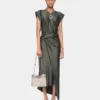 Draped long dress in jersey
