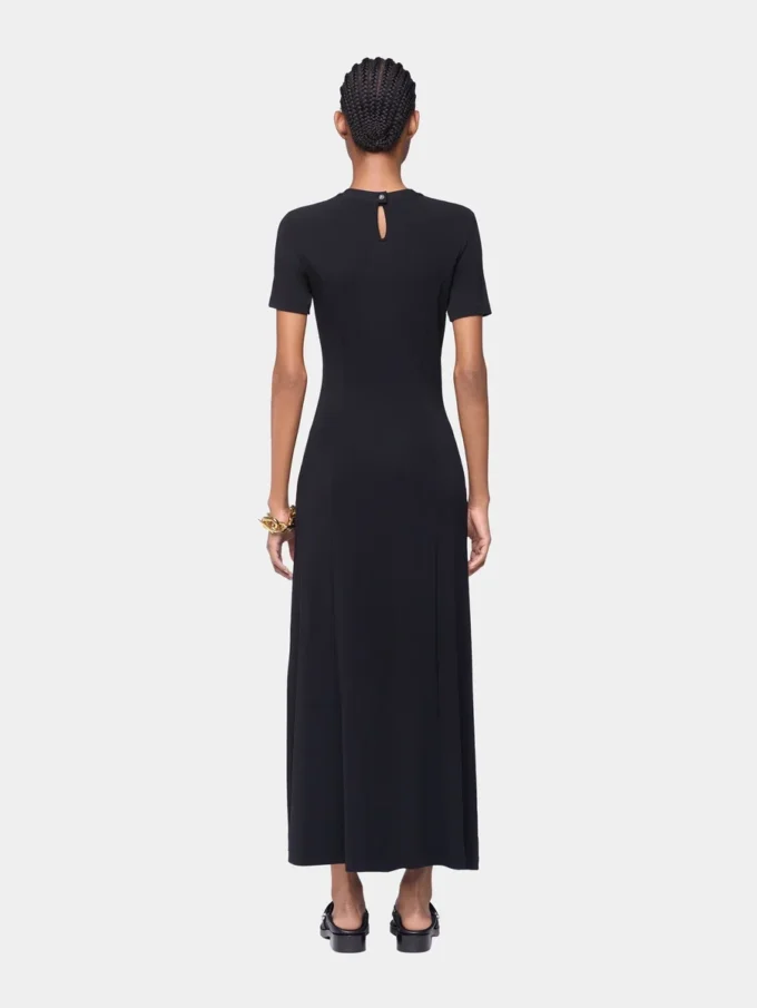 Draped long dress in jersey
