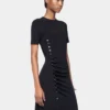 Draped long dress in jersey