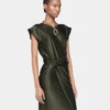 Draped long dress in jersey