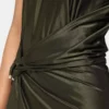Draped long dress in jersey