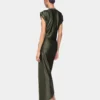 Draped long dress in jersey