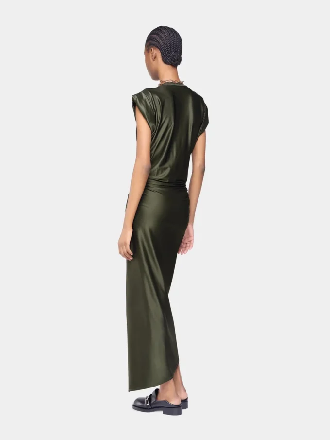 Draped long dress in jersey