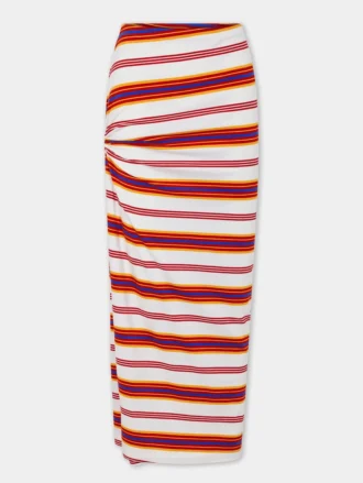 Draped long skirt in jersey