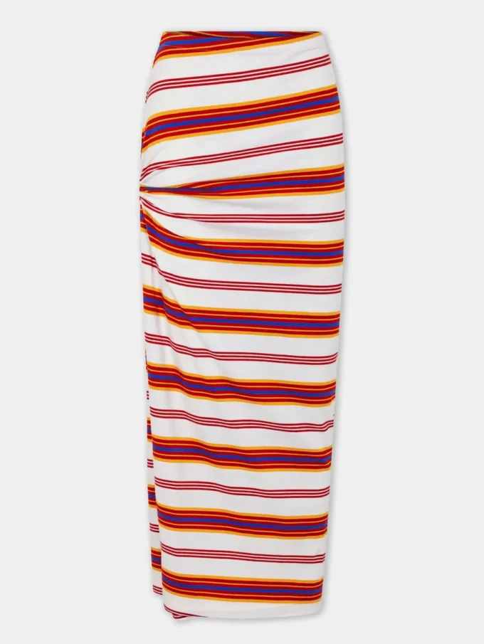 Draped long skirt in jersey