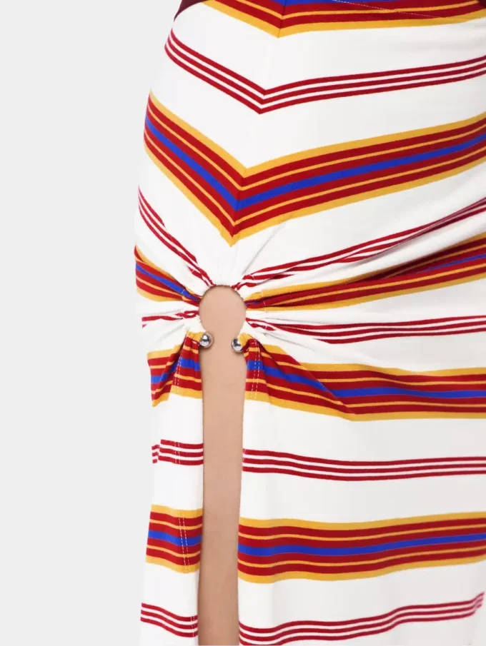 Draped long skirt in jersey