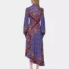Draped midi dress in printed jersey