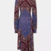 Draped midi dress in printed jersey
