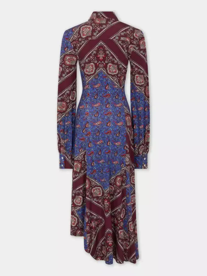 Draped midi dress in printed jersey