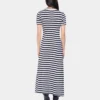 Draped midi dress in wool