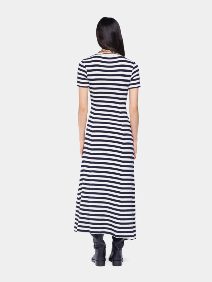 Draped midi dress in wool