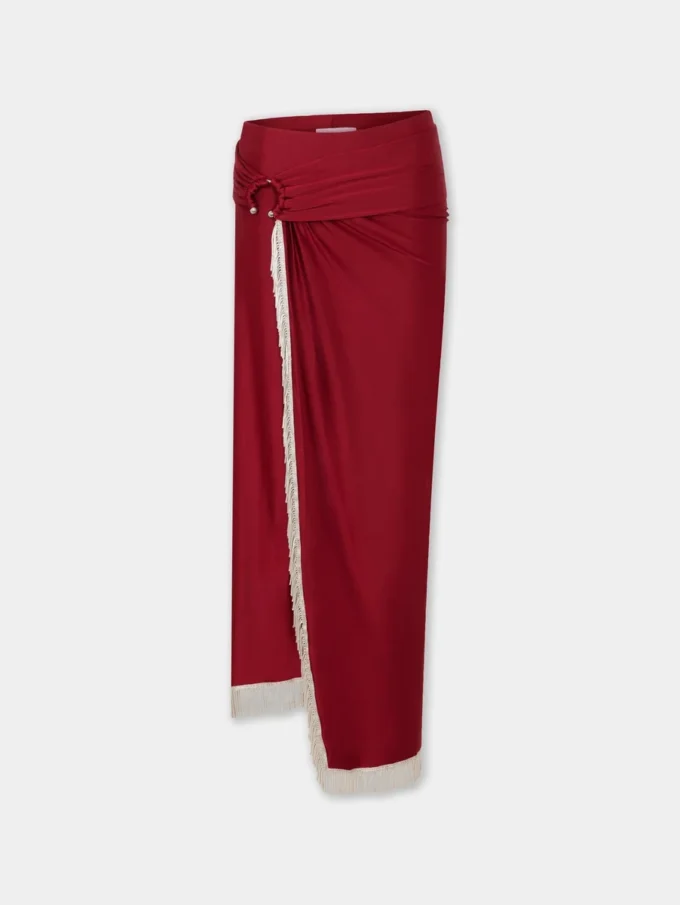 Draped midi skirt in jersey