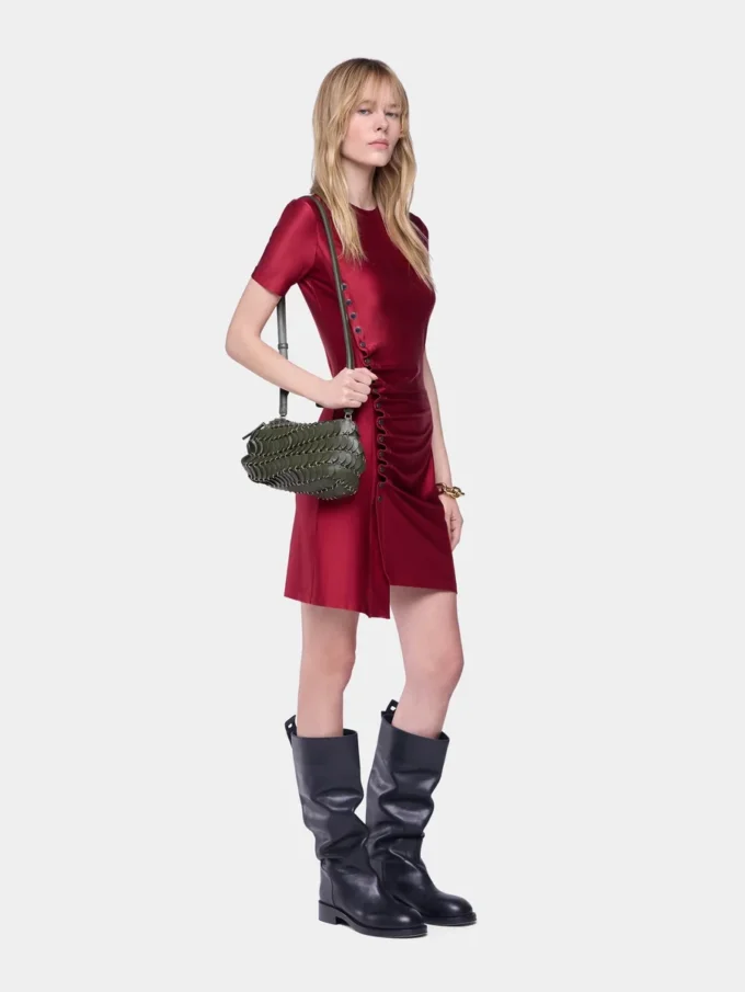 Draped mini dress in jersey