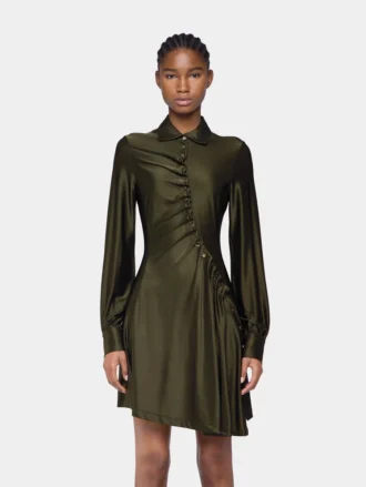 Draped mini dress in jersey