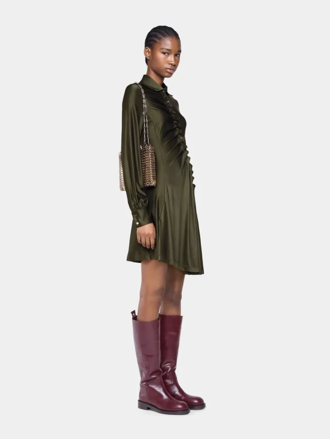 Draped mini dress in jersey