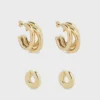 Duo of hoops and punk ear cuffs
