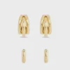 Duo of hoops and punk ear cuffs