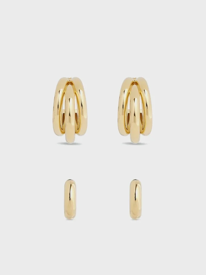 Duo of hoops and punk ear cuffs