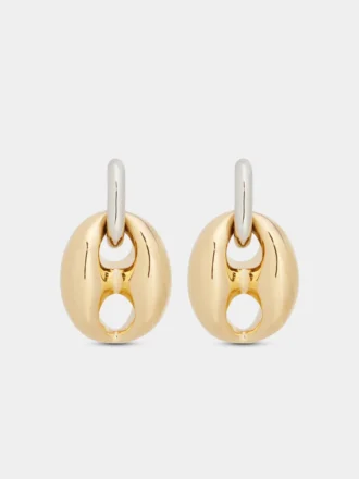 Eight chunky earrings in silver and gold