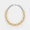 Eight chunky gold/silver necklace