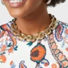 Eight chunky gold/silver necklace