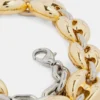 Eight chunky gold/silver necklace