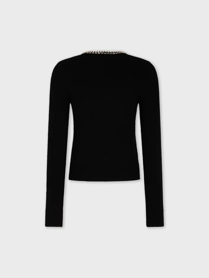 Embroidered knit cardigan