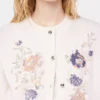 Embroidered wool cardigan