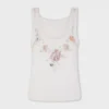 Embroidered wool top