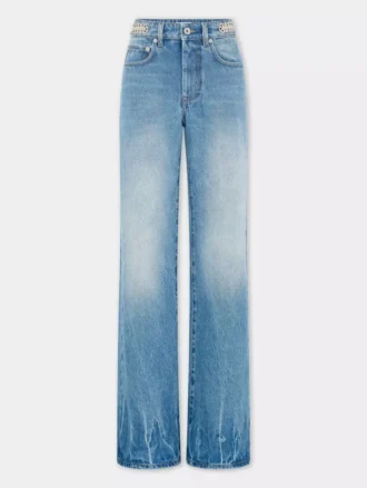Flared jeans embellished with 1969 discs