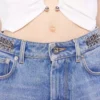 Flared jeans embellished with 1969 discs