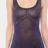 Flared knit dress with hotfix details