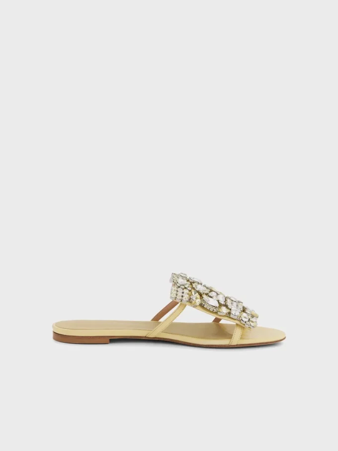 Flat sandals with strass